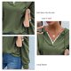thumbnail image 5 of Suéter informal liso de manga larga para el trabajo, talla M Sudadera con cuello en V verde con detalle de encaje, 5 of 6