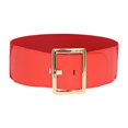 thumbnail image 3 of Women's Stretch Belt ,Stretch Buckle Waist Belt, Pants, Soft ,Wide Elastic Belt ,Chic ,Vintage Style Cinch Belt Cinch Waistband for Coat Women Red, 3 of 9