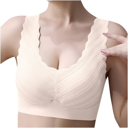 

hoksml Bras for Women Plus Size Clearance Women s Bra Wire Free Underwear OnePiece Bra Everyday Underwear Bras
