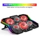 thumbnail image 2 of Almohadilla de enfriamiento para computadora portátil RGB, enfriador de computadora portátil para juegos con pantalla LED con 6 ventiladores ajustables de alta velocidad, compatible con computadora p Namotu CZDZ-HY89, 2 of 6