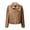 Khaki, variant on Levmjia Women's Casual Solid Lapel Zip-Up Leather Jacket Short Long Sleeve with Pockets Fashion Motorcycle Biker Coat Vintage Slim Fit Outerwear