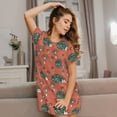 thumbnail image 3 of Disketp Hedgehog Mushroom for Womens Short Sleeve Sleepshirt Scoopneck Cute Nightdress Comfy Nightgown, 3 of 6