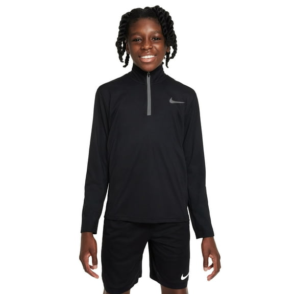 Nike Kids' Dri-FIT Pullover in Black/Silver at Nordstrom