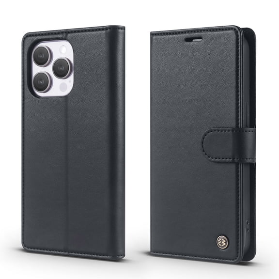 Allytech Leather Flip Wallet Cell Phone Case with Credit Card Slots for iPhone XR, Black
