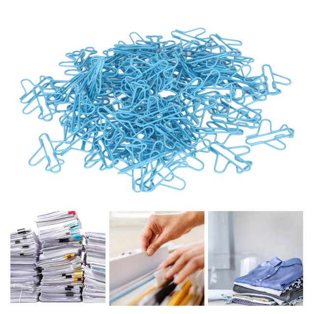 Petits Pinces à Papier, Forme d'Avion 100 Pcs Pinces à Papier Finition Portable Force de Serrage Forte pour Classification des Fichiers pour Carte d'Invitation de Fête