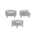 thumbnail image 2 of Cama circular Critter Sitters para mascota de terciopelo blanco, 2 of 2