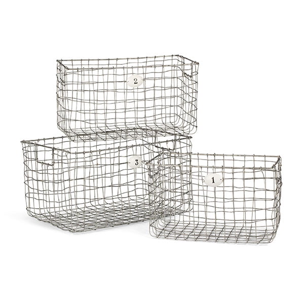 Set of 3 Nested Metal Wire Baskets