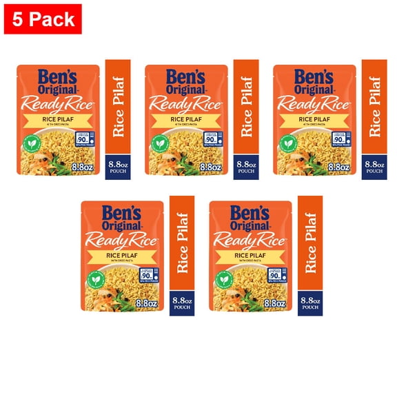 BENS ORIGINAL Ready Rice Rice Pilaf Flavored Rice, Easy Dinner Side, 8.8 oz Pouch 8.8 oz - 5 Pack