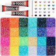 thumbnail image 1 of Kit de pedrería para manualidades Worthofbest, 32.000 piezas, gemas de 3 mm SS10, 1 of 6