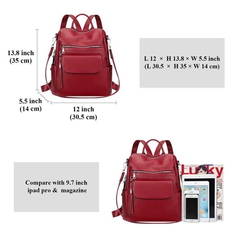 Genuine Leather Backpack Purse for Women Large Convertible Shoulder Bag Amazon.com: Twin Creek Womens Large Designer Tear Drop  main image 2