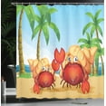 thumbnail image 4 of Ambesonne Hermit Crab Shower Curtain, Crabs in Tropical Area, 69"Wx84"L, Pale Sky Blue Multicolor, 4 of 5