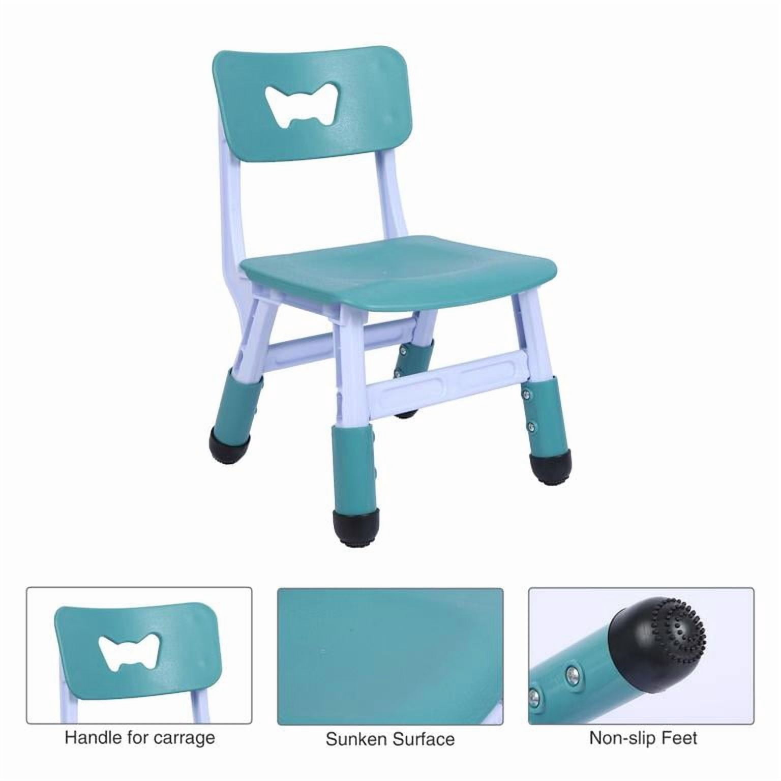 REDCAMP Double-Sided Kids Activity Table, Multi Drawing Table and Chair Set with 2 Chairs for Toddlers, Plastic Height Adjustable Play Table with Storage Bins, Blue