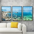 thumbnail image 2 of IDEA4WALL 3 Piece Framed Canvas Wall Art for Living Room, Bedroom Lake Tahoe Canvas Prints for Modern Home Decoration Ready to Hang, 2 of 4