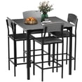 thumbnail image 2 of HOMCOM Industrial Counter Height Bar Table Set for 4, Square Kitchen Table and 4 Chairs with Footrest, Metal Legs, Breakfast Table Set for 4, Gray, 2 of 9