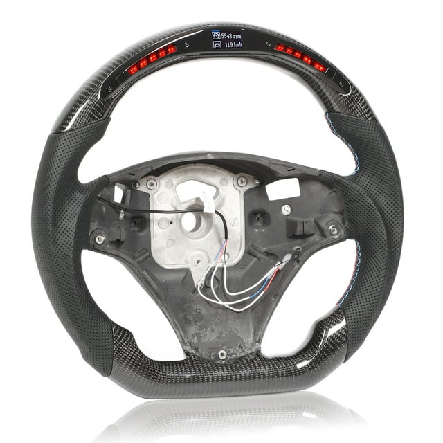 Nappa Steering Wheel,Carbon Fiber LED Display LED Steering Wheel D Type Racing Steering Wheel Professionally Tested