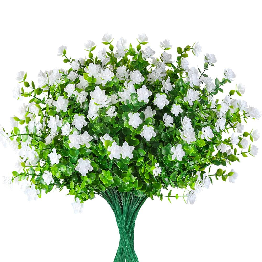 FGY 12 Bundles Outdoor Artificial Flowers UV Resistant Artificial