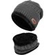 thumbnail image 1 of Gorros/turbantes de mujer Gorro de invierno para niños, gorro con conjunto de bufanda, gorro de punto informal, gorro de punto cálido, gorro con forro polar Ormromra LL-1857-3, 1 of 4