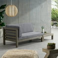 thumbnail image 4 of Kaena Acacia Wood Outdoor Left Arm Loveseat and Coffee Table Set with Cushion, Gray and Dark Gray, 4 of 10
