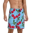 thumbnail image 2 of Gaeub Cherry Printed Men's Short Pajama Pants, Lightweight Lounge & Sleep Bottoms Keep You Cool - Medium, 2 of 9