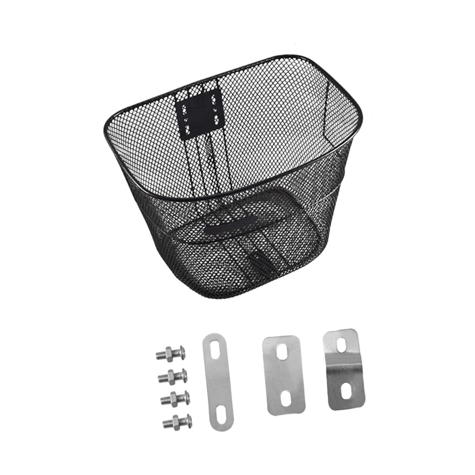 kesoto Basket Storage Container Sturdy Practical Wire Mesh Heavy Duty Sundries Carrying Bike Front Basket for Outdoor Riding 34x26x25 cm