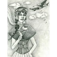 thumbnail image 2 of Goddess, Jami 25x32 Gold Ornate Wood Framed with Double Matting Museum Art Print Titled - The Aviator (Drawing), 2 of 4
