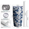 thumbnail image 6 of 20oz Tumbler with Lid and Straw Stainless Daisy Steel Vacuum Insulated Water Coffee Tumbler Cup, Double Wall Vacuum Insulated Travel Mug Reusable Tumblers for Ice Drinks, Hot Beverage, 6 of 7