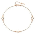 thumbnail image 4 of 14k Rose Gold Adjustable Fancy Heart 9in Plus 1in Ext. Anklet, 4 of 6
