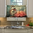 thumbnail image 5 of FREEAMG 24 Inch Length Kitchen Curtains Flowers Butterflies 2 Panels Half Window Sheer Curtains Rod Pocket Farmhouse Short Drapes for Bathroom Cafe Basement, 5 of 7
