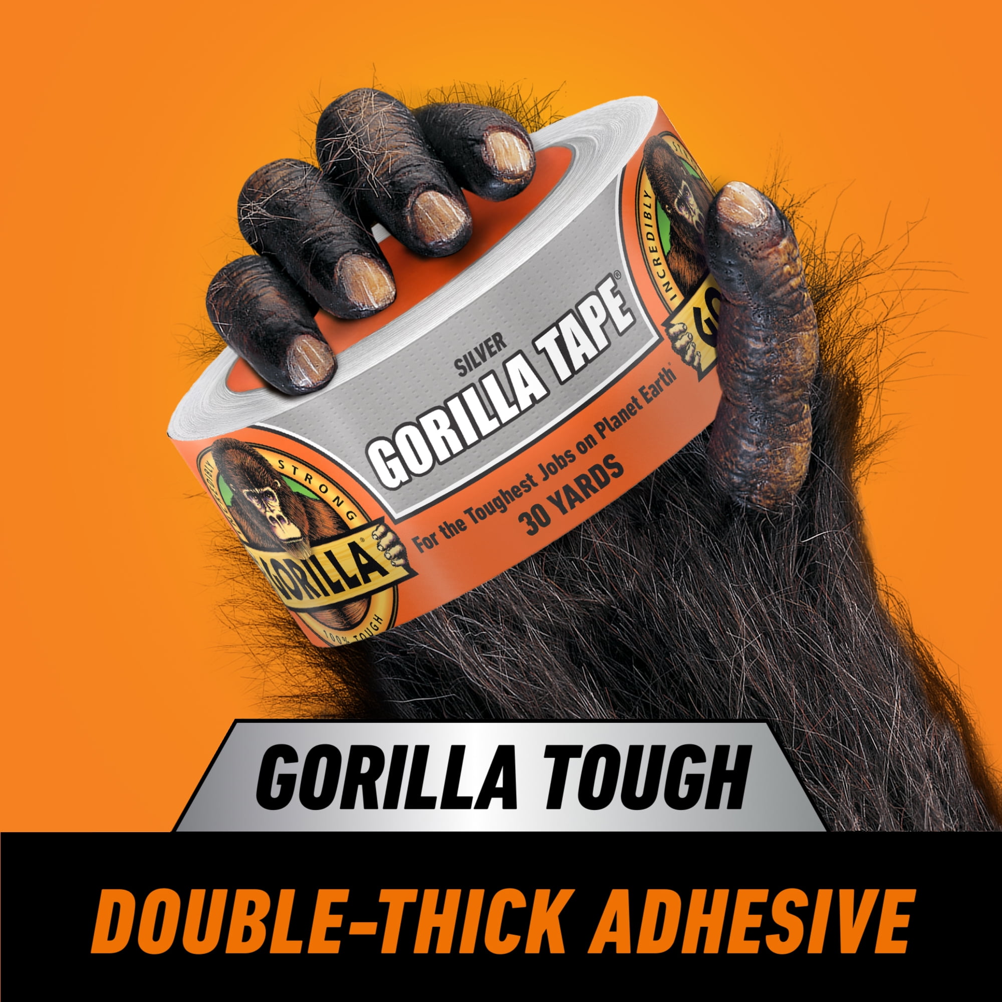 (2 pack) Gorilla 30 yard Silver Duct Tape single roll, Pack of 1