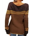 thumbnail image 1 of Gibobby Sueter Para Mujer Invierno Punto Suéter de punto de manga larga para mujer, Top de ganchillo Floral elegante con cuello redondo(Café,G), 1 of 3