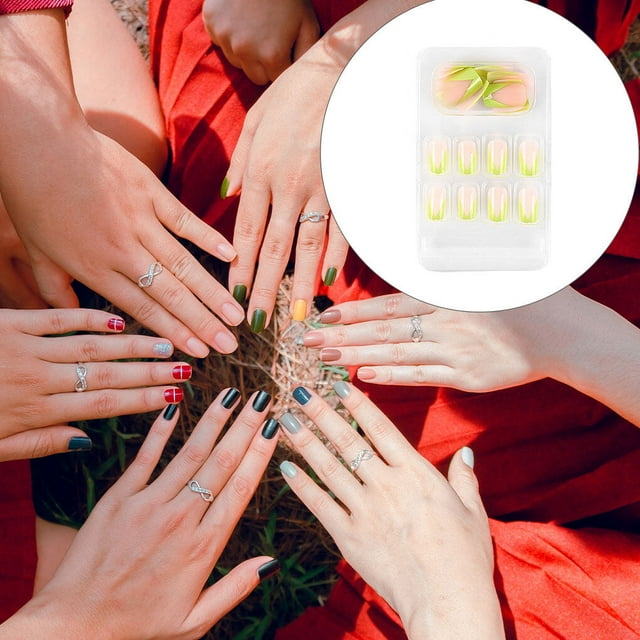 False Nail Removable Wearable Simple to Paster with Simple Apply Smooth Surface Various Shapes Fake Fingernail Strong Viscosity Charming Paster 2