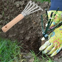 FRCOLOR Lawn Leveler Rake Stainless Steel Hand Rake Small Weeding Rake Hand Rake Cultivator Manual Garden Tool For Combing Leaves