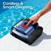 Seauto SAT25 Cordless Robotic Pool Vacuum Cleaner, 180W 4800 GPH, Sonar Navigation, Wall Climbing, IP68 Waterproof, 150 Mins Runtime for Inground & Above Ground Pools Up to 2150 sq.ft