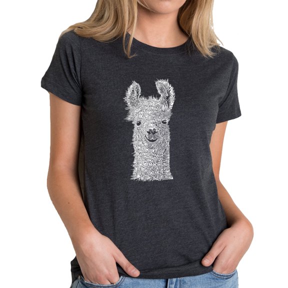LA Pop Art Women's Premium Blend Word Art T-shirt - Llama