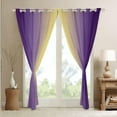 thumbnail image 4 of (2 Panels, 42 x 54 Inch Purple and Yellow Darkening Drapes Gradient Style Curtains for Bedroom for Kids Women Men Ombre Printed 30%-50% Blackout Curtains Geometric Window Treatments, 4 of 8