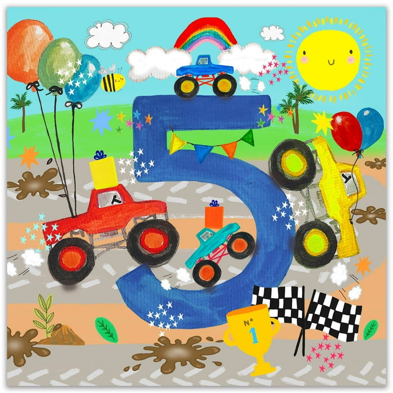 twizler-5th-birthday-card-for-boys-monster-trucks-children-s-age-5-happy-birthday-greeting-card-for-son-grandson-nephew-kids-walmart-com