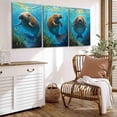 thumbnail image 2 of Hieng Modern Classic Art Canvas Print Manatee Canvas Large Oil Painting Animals Artwork Manatee Wall Art Nursery Decor Unframed, 2 of 6
