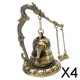 thumbnail image 1 of 4x Escritorio Feng Shui Dragón Chino Fengshui Campana Asiático Oriental Arte Pequeño Tallado Bronce Coleccionables Tibetano para Decoración de 4 piezas, 1 of 5