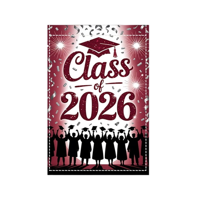 A Graduation Garden Flag 17.7X11.8 Inches Outdoor Patio Party Decoration Banner Photo Backdrop Polyester