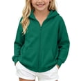 thumbnail image 3 of Children Jackets Girls Dqueduo Children's Winter Solid Color Full Zip Hooded Fleece Lined Sweatshirt Coat Jacket, 3 of 10