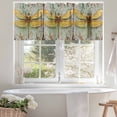 thumbnail image 4 of Modern Oil Painting Valances for Windows, 42 x 12in, Retro Yellow Dragonfly Rod Pocket Kitchen Valance Curtain Light Filtering Window Treatments for Living Room Bedroom, 1 Panel, 4 of 7