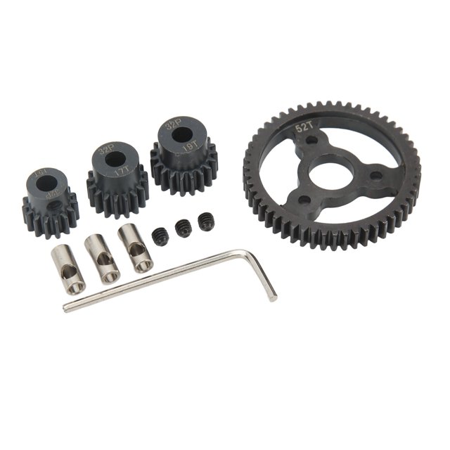 Juego de engranajes rectos de Metal RC, Kit de engranajes de piñón de Motor 52T 15T 17T 19T para coche Traxxas Slash RC