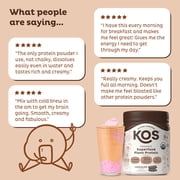KOS Organic Plant Based Protein Powder, Chocolate, 20g Protein, 10 Servings, 13.75oz, 0.85lb