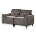 thumbnail image 2 of Tiu 62 Inch Loveseat with 2 Lumbar Pillows- Gray Chenille- Solid Wood, 2 of 6