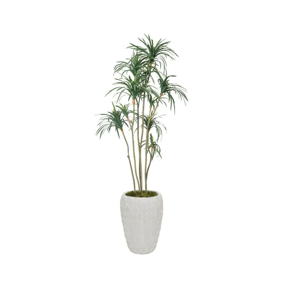 89.5'' Vintage Real Touch Fake Dracaena Dragon Tree in a cute rope basket- Perfect for indoor and outdoor Décor