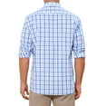 thumbnail image 3 of Camisa de vestir de manga larga a cuadros para hombre Inspire Chic, con cuello de punta, botón, camisa de cuadros XL blanca y azul, 3 of 6