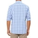 thumbnail image 3 of Camisa de vestir de manga larga a cuadros para hombre Inspire Chic, con cuello de punta, botón, camisa de cuadros XL blanca y azul, 3 of 6
