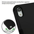 thumbnail image 4 of Kaleidio Case For Apple iPhone XR (6.1") [TUFF Armor] Impact Protective Hybrid [Shockproof] 3-Piece Dual Layer Rubber Cover w/ Overbrawn Prying Tool [Black/Black], 4 of 6