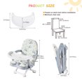 thumbnail image 2 of Folding Baby Booster Seat for Dining Table, Portable Toddler Chair with 4 Adjustable Heights and 3-Point Harness, Travel Booster Seat for Indoor/Outdoor, 2 of 10