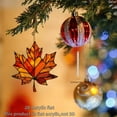 thumbnail image 3 of Maple Leaf Fall Suncatcher for Window, 3.9in Stained Glass Window Hanging Ornament, Acrylic Fall Maple Leaves Hanging Ornament for Winter Thanksgiving Autumn Decorations, 3 of 7